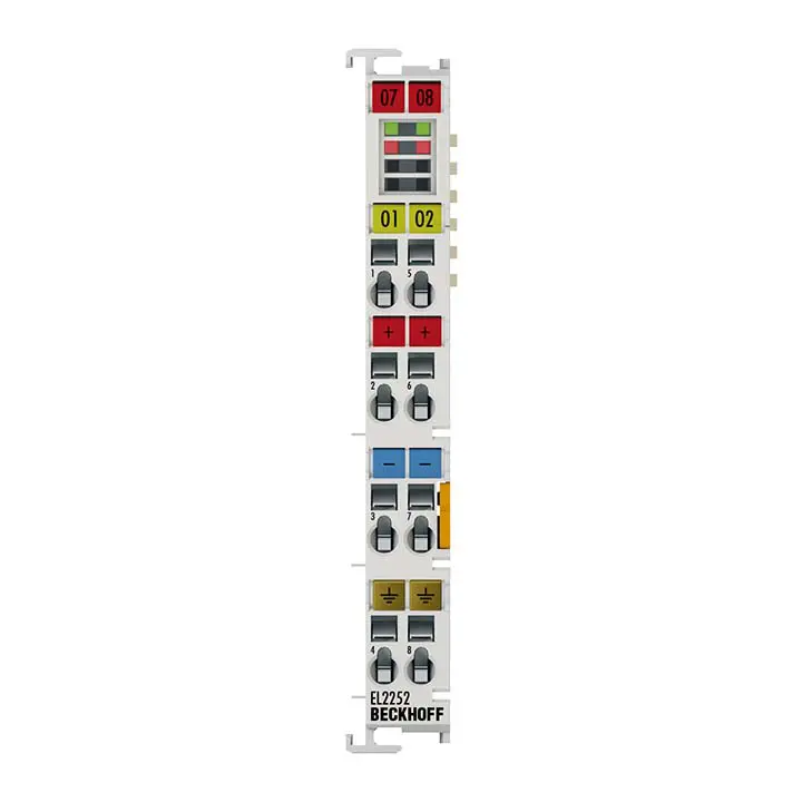 EL2252 | Beckhoff | Клемма EtherCAT, 2-канальный цифровой выход, 24 V DC, 0.5 A, метка времени, предпочтительный тип
