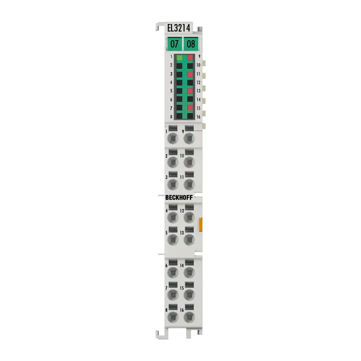 EL3214 | Beckhoff | EtherCAT Terminal, 4-канальный аналоговый вход, температура, RTD (Pt100), 16 бит, 3-проводное подключение