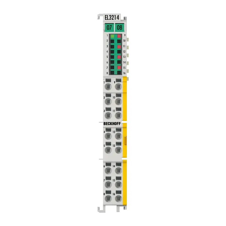 EL3214-0090 | Beckhoff | EtherCAT Terminal, 4-канальный аналоговый вход, температура, RTD (Pt100), 16 бит, 3-проводное подключение, TwinSAFE SC