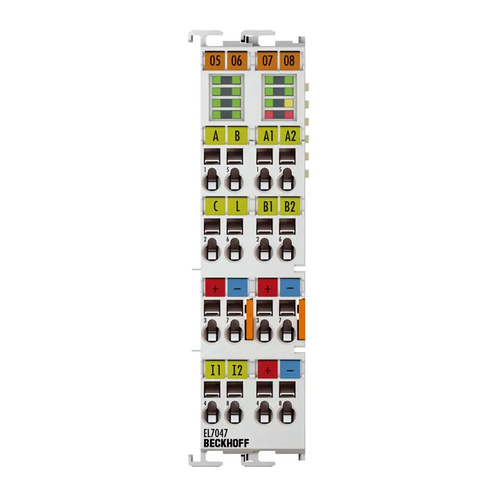 EL7047 | Beckhoff | EtherCAT клемма, 1-канальный интерфейс движения, шаговый двигатель, 48 В пост. тока, 5 А, векторное управление, с инкрементальным энкодером