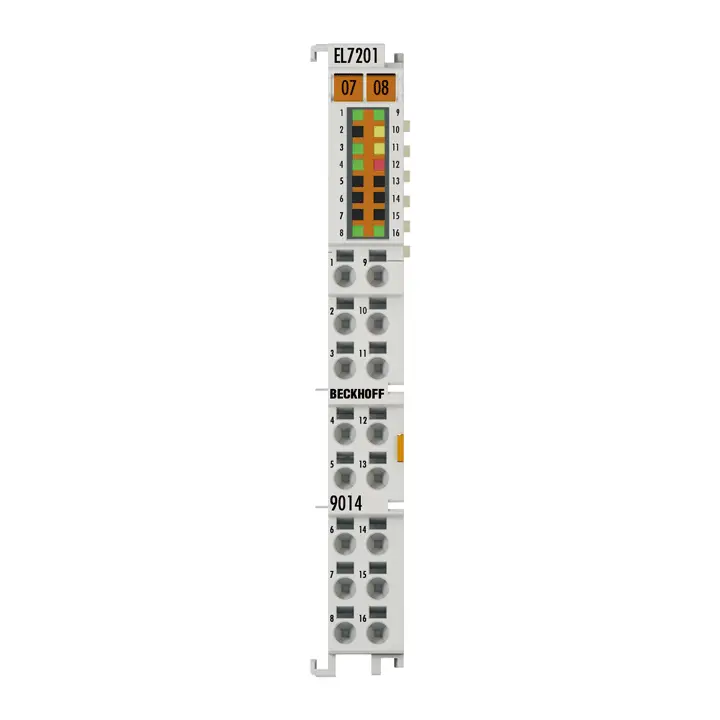 EL7201-9014 | Beckhoff | EtherCAT клемма, 1-канальный интерфейс движения, серводвигатель, 48 В пост. тока, 2,8 А, OCT, подходит для применений STO