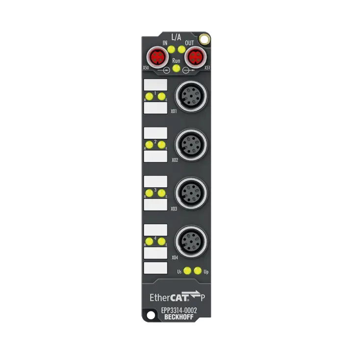 EPP3314-0002 | Beckhoff | EtherCAT P Box, 4-канальный аналоговый вход, температура, термопара, 16 бит, M12, предпочтительный тип