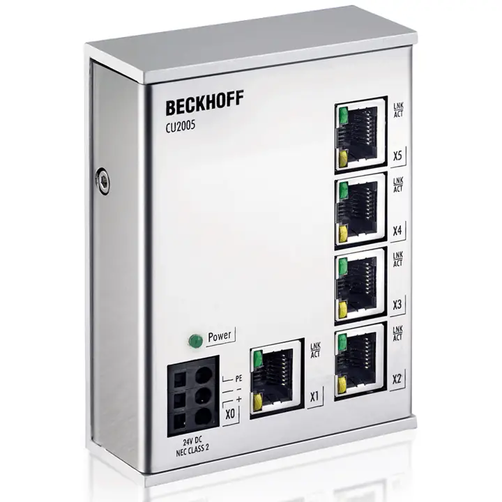 CU2005 | Beckhoff | инфраструктура, 5-портовый коммутатор, Ethernet, 100 Мбит/с, 24 В DC, RJ45