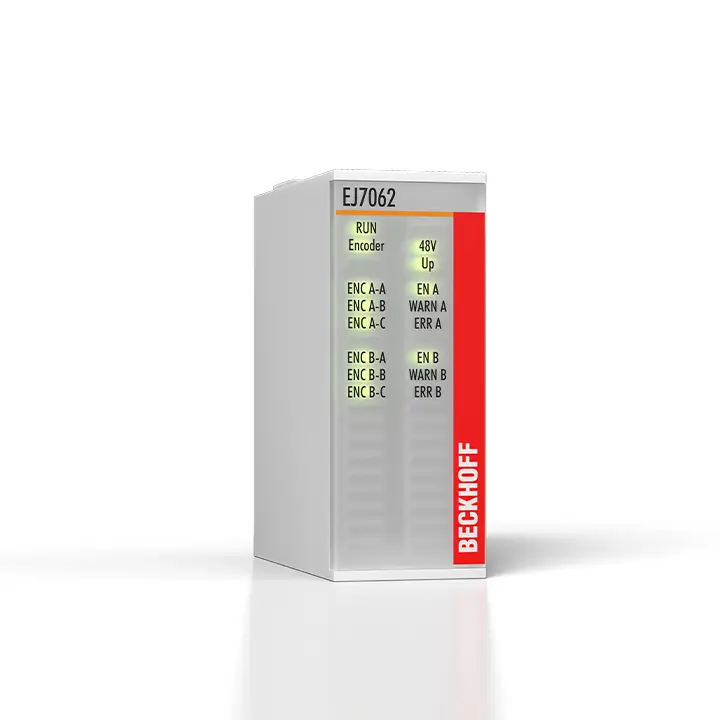 EJ7062 | Beckhoff | EtherCAT, вставной модуль, 2-канальный интерфейс управления движением, шаговый двигатель, 48 В DC, 3 А, с инкрементальным энкодером, 5 В DC, новинка