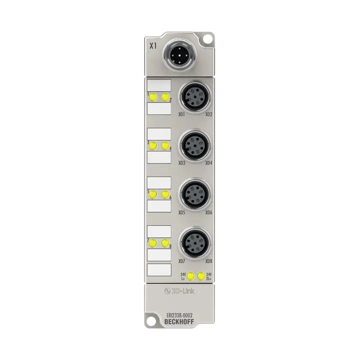 ERI2338-0002 | Beckhoff | блок IO-Link, 8-канальный цифровой комбинированный, 24 V DC, настраиваемый, 0,5 A, M12, цинковое литье под давлением