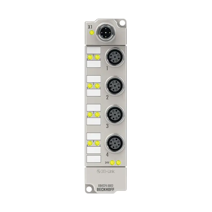 ERI4374-0002 | Beckhoff | IO-Link box, 2-канальный аналоговый вход + 2-канальный аналоговый выход, многофункциональный, ±10 В, 0/4…20 мА, 16 бит, дифференциальный, M12, цинковое литье под давлением
